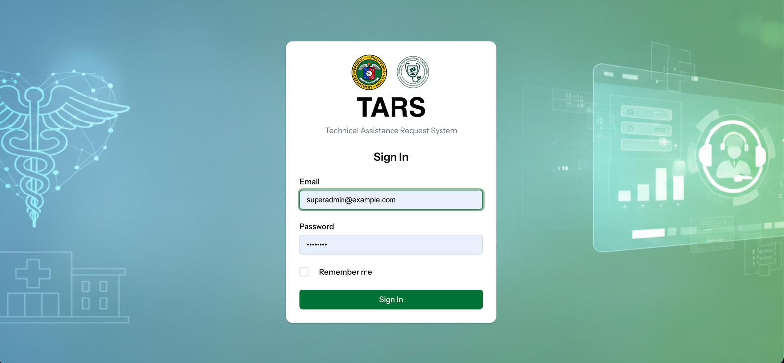 Technical Assistance Request System proof